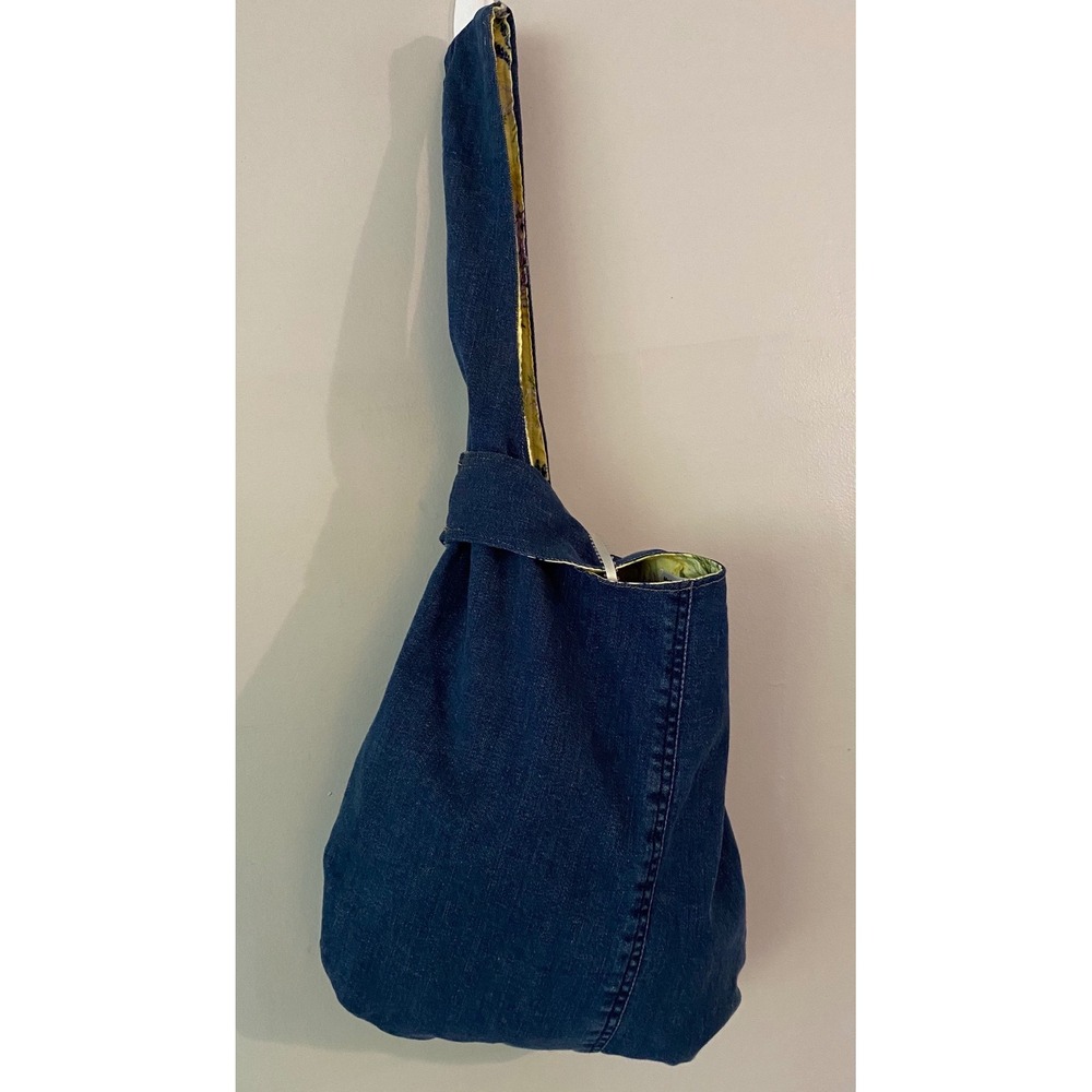 Denim Blue Tote Bag with Knot Handle